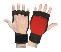 Fitness Neopren Grips Handschuhe Gewichtheben Bodybuilding Gelpads Workout Training Rot/schwarz