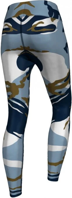 German Wear, Leggings Tights Dehnbar Für Sport Gymnastik Yoga Tanzen Training, Blau Camo -Bekleidungsgeschäft 29 1974 GYM 8030