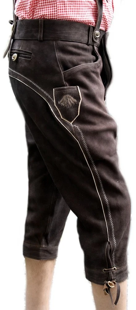 Trachten Lederhose Kniebundhose Ziegenleder Braun 3 Trachten Lederhose Kniebundhose Ziegenleder Braun – Bild 3