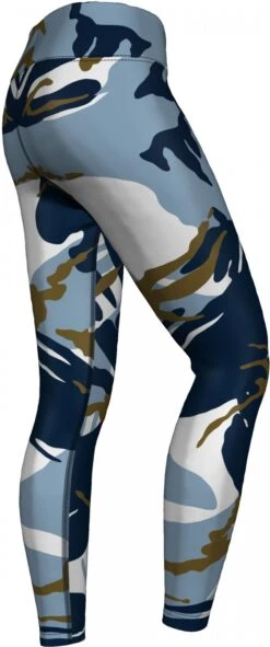 German Wear, Leggings Tights Dehnbar Für Sport Gymnastik Yoga Tanzen Training, Blau Camo -Bekleidungsgeschäft 30 1974 GYM 8030