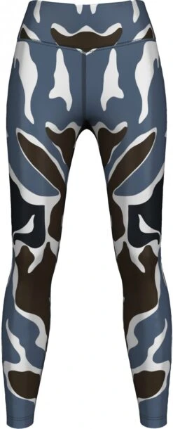 Leggings Tights Dehnbar Sport Gymnastik Yoga Tanzen Freizeit, Camo Grau/weiß/braun
