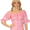 Carmenbluse Trachtenbluse Trachten Lederhosen-bluse Trachtenmode Rosa/kariert