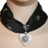 Schmuckkombi Trachtenschmuck Edelweiß-halstuch Schwarz Trachtentuch+Anhänger