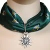 Schmuckkombi Trachtenschmuck Tuch Grün Edelweiß Halstuch Trachtentuch + Anhänger