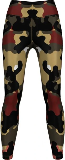 Leggings Tights Dehnbar Sport Yoga Gymnastik Training Yoga Freizeit, Camo Grün/Schwarz/Rot