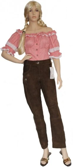 Lange Damenlederhose Damen Trachten Lederhose Ziegenvelour