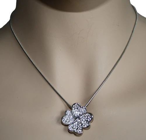 Trachtenkette Trachtenanhänger Kleeblatt Strasssteinchen Metall 1 Trachtenkette Trachtenanhänger Kleeblatt Strasssteinchen Metall