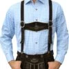 Trachtenhemd Für Trachten Lederhose Trachtenmode HELLBLAU Kariert