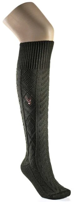 LANGE Jagd Kniesocken Jagdstrümpfe Trachtensocken Farbe Oliv Hirsch -Bekleidungsgeschäft 364 GW253W500 1 364 GW253