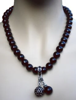 German Wear, Trachtenkette Imitat Perlen Charms Charm Schwarz