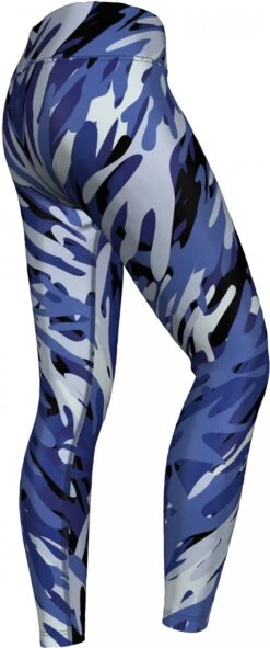 Yoga Leggings Dehnbar Blue Camo Angular -Bekleidungsgeschäft 45 1979 GYM 8035