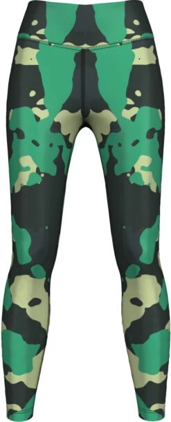 Light & Dark Green Camo Leggings Dehnbar Für Sport,Yoga, Gymnastik, Training, Tanzen & Freizeit Grün