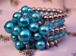 Trachtenarmband Armband Imitatperlen Trachtenschmuck Türkis Perlmutt