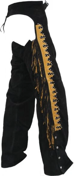 Chaps Fransenhose Reiter Cowboy Indianer Western Lederchaps Lederhose Schwarz
