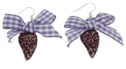 Trachtenohrringe Ohrhänger Zahn Schleife Strass Schmuck Lila Tracht