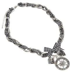 Trachtenkette Herzanhänger Metall Kette Massiv Edelweiß Bierkrug Straß