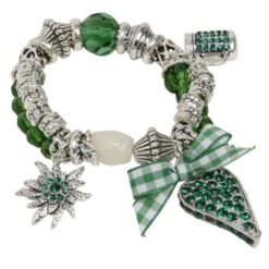Trachtenarmband Armband Trachtenschmuck Charivari Zahn Grün Edelweiß