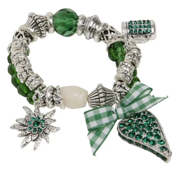 Trachtenarmband Armband Trachtenschmuck Charivari Zahn Grün Edelweiß 1 Trachtenarmband Armband Trachtenschmuck Charivari Zahn Grün Edelweiß