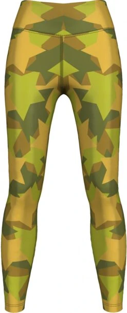 Herbstwald Camo Leggings Dehnbar Für Sport, Yoga Gymnastik, Training, Tanzen & Freizeit Grün/gelb