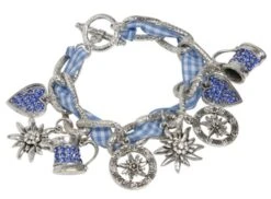 Trachtenarmband Armband Trachtenschmuck Charivari Blau Edelweiß Bier
