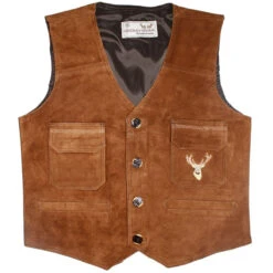 Trachtenweste Trachten Lederweste Tracht Weste Braun