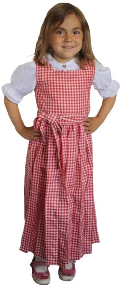 Mädchen Kinder Dirndl Mädchendirndl Kleid Rot Weiß Karo
