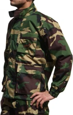 Jagdjacke Jacke Textilien In Militärfarbe Mit Hirsch Stickerei -Bekleidungsgeschäft 710 side