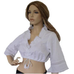 Dirndlbluse Trachtenbluse Dirndel Trachten Bluse Mit Rüschen In Weiß -Bekleidungsgeschäft 712 20 712 GW1506