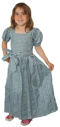 Mädchen Kinder Dirndl Mädchendirndl Kleid Grün/weiß Kariert