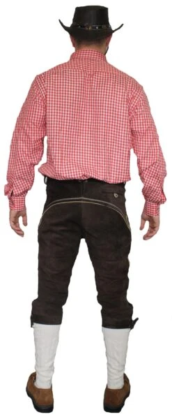Trachten Lederhose Knielederhose Rindsvelour Dunkelbraun -Bekleidungsgeschäft 726 Lederhose5 600