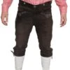Trachten Lederhose Knielederhose Rindsvelour Dunkelbraun