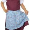 3-tlg Kinder Dirndl Mädchendirndl Dirndlbluse Dirndlschürze Kleid Bordeaux/Blau