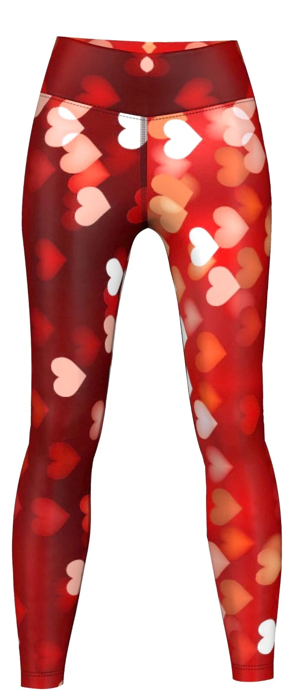 Hearts Leggings Sehr Dehnbar Für Sport,Yoga, Gymnastik, Training & Fashion Rot 2 Hearts Leggings Sehr Dehnbar Für Sport,Yoga, Gymnastik, Training & Fashion Rot – Bild 2