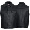 Lederweste Lederhemd Motorrad Kutte Bikerweste Motorradweste Weste Schwarz