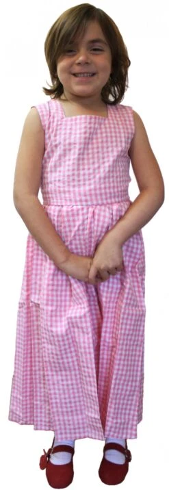 Mädchen Kinder Dirndl Mädchendirndl Kleid Rosa/Weiß Kariert