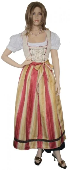 3-teiliges Dirndl Set Lange Dirndel Lang Dirndlbluse Dirndlschürze