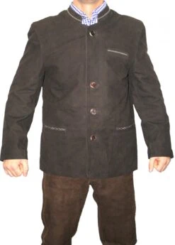Trachtenjacke Trachten Lederjacke Jacke Janker Aus Ziegenleder Braun