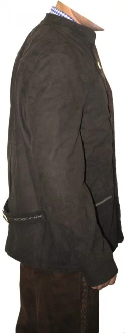 Trachtenjacke Trachten Lederjacke Jacke Janker Aus Ziegenleder Braun -Bekleidungsgeschäft 910 dunkelbraun side