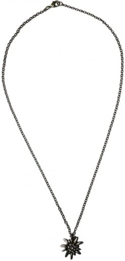 German Wear, Trachtenkette Edelweißanhänger Strasssteine Metall Edelweiß Trachten Kette