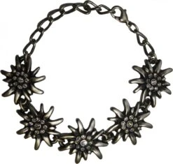 German Wear, Trachtenarmband Metall Armband Trachtenschmuck Edelweiß Strass