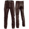 Lederhose Lederjeans Bikerjeans Aus Büffelleder Glasiert Glazed Glacéleder Dunkelbraun