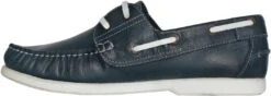 Bootsschuhe Halbschuhe Aus Rindsleder Segelschuhe Schuhe Blau/weiß -Bekleidungsgeschäft 968 BOAT 001 Blau 1