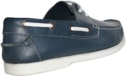 Bootsschuhe Halbschuhe Aus Rindsleder Segelschuhe Schuhe Blau/weiß -Bekleidungsgeschäft 968 BOAT 001 Blau 5