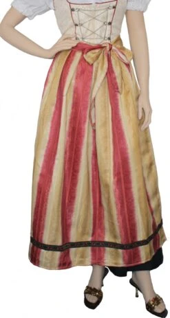 Lang Dirndlschürze Trachtenschürze Rot/Gelb