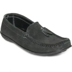 German Wear, Damen Halbschuhe Mokassins Schuhe Wildleder Velour Echtleder Schwarz