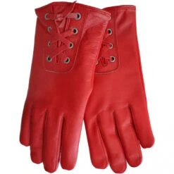 Damen Lederhandschuhe Handschuhe Lammnappa Echtleder Lamm-Nappaleder Rot