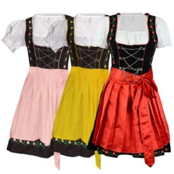 3-teiliges Mini-Dirndl-Set Dirndel Dirndlbluse Dirndlschürze -Bekleidungsgeschäft GW1308 1 2 3 4 172108323 GW1308