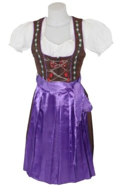 3-teiler Midi-Dirndl-Set Dirndel Dirndlbluse Dirndlschürze Lila