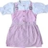 3-tlg Kinder Dirndl Mädchendirndl Dirndlbluse Dirndlschürze Kleid Rosa