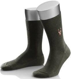 Kurze Jagdsocken Hirsch Jagdstrümpfe Trachtensocken Stützsocken Oliv Grün Hirschkopf